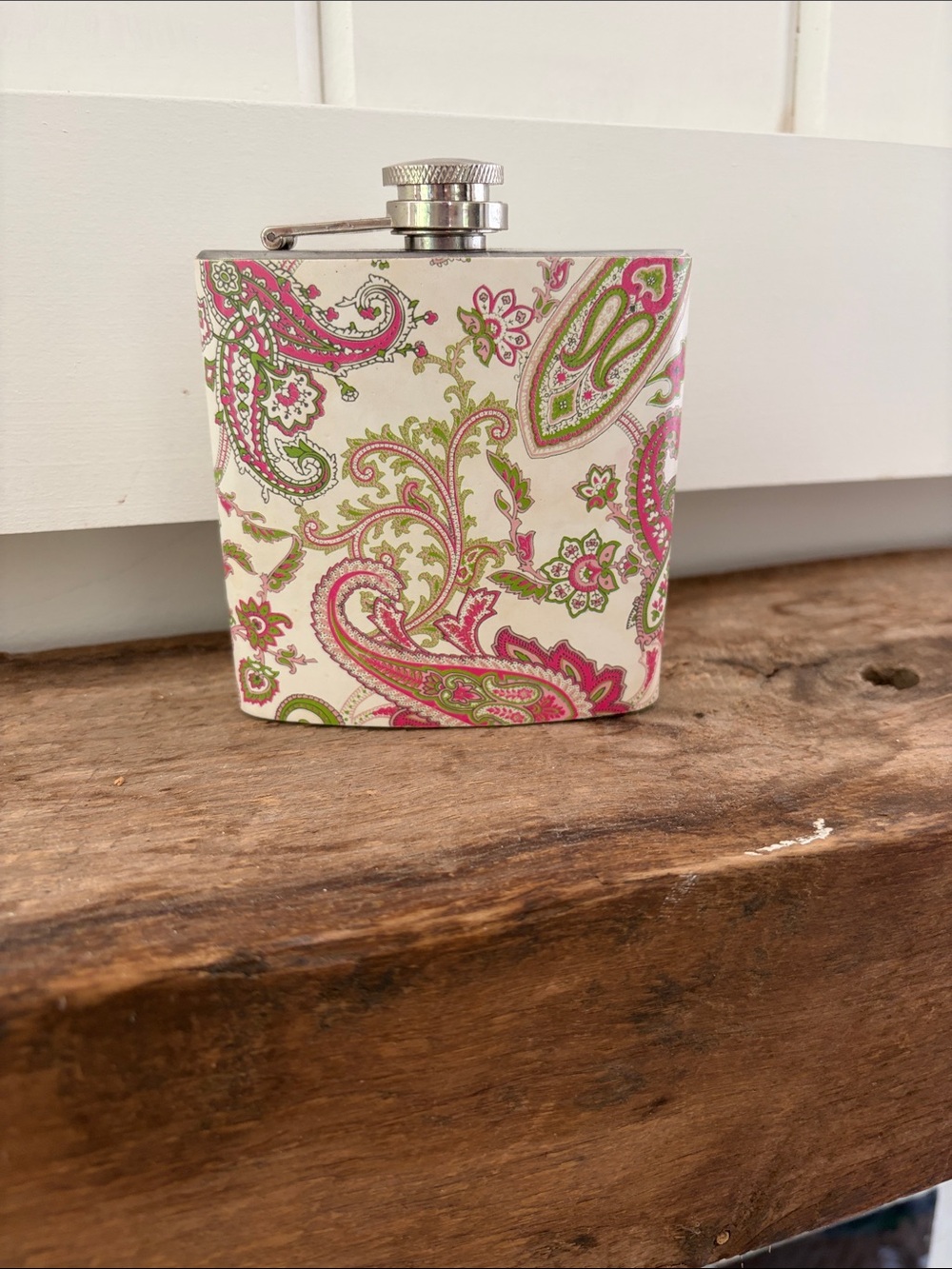 Urban Outfitters Pink Green Paisley Flask